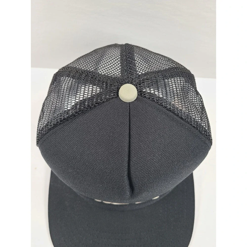 Vintage New Era LA Raiders Trucker Hat Snapback Black Silver Made in USA NFL